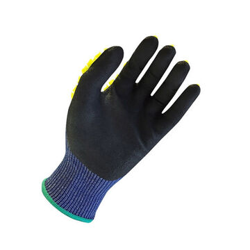 Dipped Coated Gloves, Hppe Palm, Blue, Yellow, Hppe