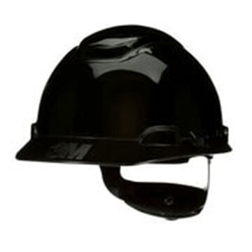 Vented Ratchet Cap Style Hard Hat, Black, HDPE, 4 Point Ratchet, Class G, E, C