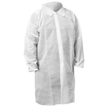 Manteau de laboratoire cousu, unisexe, L, blanc