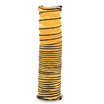Ventilation Ducting, 26 in dia, 25 ft lg, Vinyl and Polyester, Yellow with black