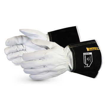 Gloves Tig Welder Leather, White, Goatskin