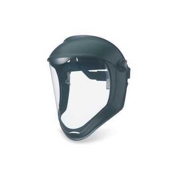 Hard Hat Face Shield, Clear, Polycarbonate Glass, 8-1/2 in ht, 15 in ht
