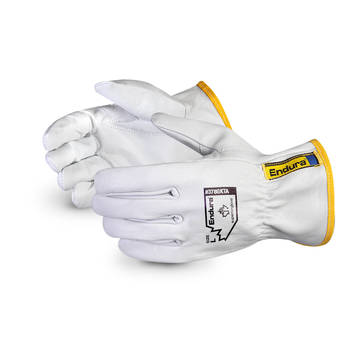 Gloves High Tensile Strength Leather, White, Goatskin