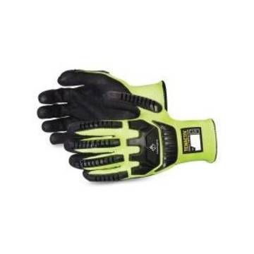 Anti-impact High Visibility Coated Gloves, Black/lime, 13 Ga Tenactiv Yarn