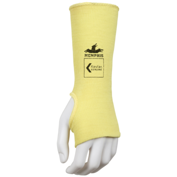 With Thumb Slot Cut Resistant Sleeve, 2-1/4 In W, 10 In Lg, Kevlar®, Yellow