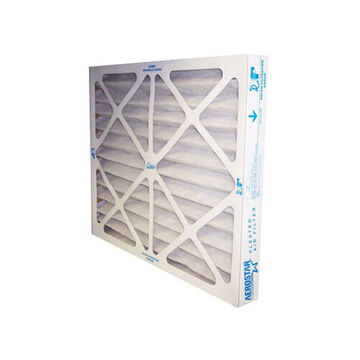 Pleated Air Filter, High Capacity, 100% Synthetic, 25 in x 16 in x 5 in, MERV 10