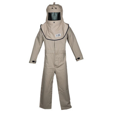 Anti-Fog Arc Flash Suit Kit, X-Large, 16 in x 11 in x 10 in, Khaki, Flame Resistant Treated Cotton