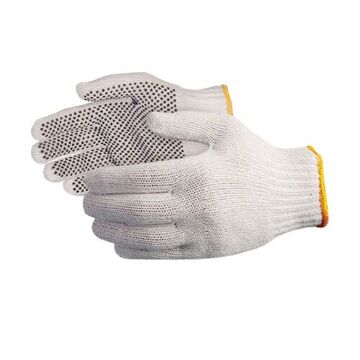 General Purpose 1-side Dotted Work Gloves, Natural, 7 Ga Cotton, Polyester