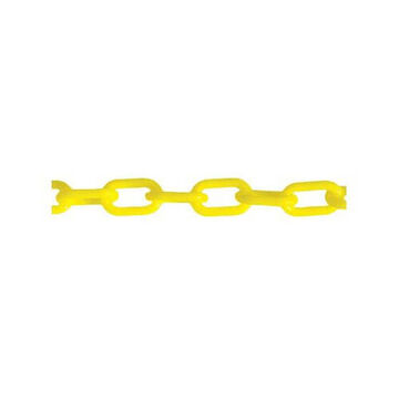 Safety Chain, 2 in x 100 ft, HDPE, Gloss, Yellow Finish