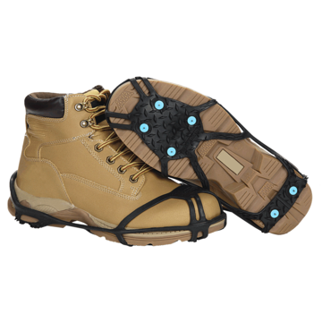 Spikes Traction Aid Footwear, Unisex, L/XL, 100% Natural Rubber, Black