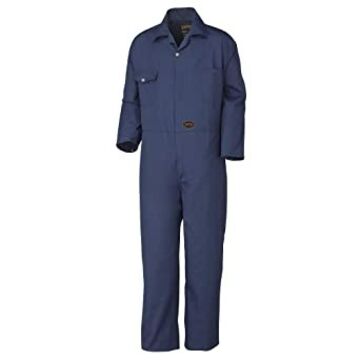 Heavy-Duty Coverall, Size 42, Navy Blue, Polyester/Cotton