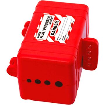 Plug-pneumatic Lockout Red 4-hole
