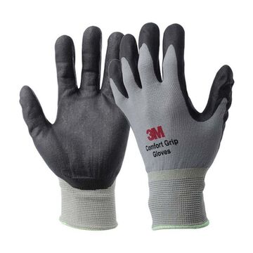 Gloves, Medium, Nitrile Palm, Gray, Nylon