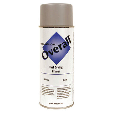 Spray Paint Economical, 10 Oz, Aerosol Can, Liquid, Sandable Grey, Flat