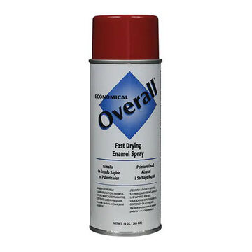 Spray Paint Economical, 10 Oz, Aerosol Can, Liquid, Red, Gloss