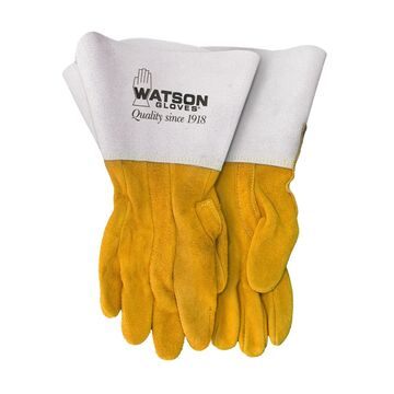 Welding Gloves, Leather Palm, Brown, Clute Cut