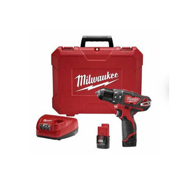 Hammer Drill/Driver Kit, Black/Red, Metal, 12 V, 1500 rpm, 2.25 x 7.6 x 7 in 