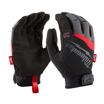 Performance Work Gloves, Large, Hook and Loop, 10.1 in lg, Tricot Polyester