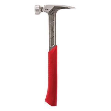Framing Hammer, Milled Face Type, Head Weight: 22 oz, Forged Steel, 15 in OAL, I-Beam Handle