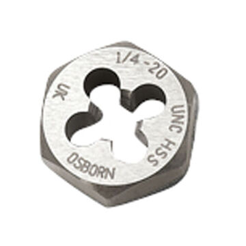 Hexagonal Rethreading Die, High Speed Steel, 7/16 in-14, NC and NF Thread, 7/16 in thk, 1/Pack