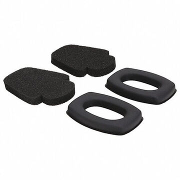 Earmuffs Replacement Hygiene Kit, Foam, Vinyl Cushion, Foam Insert, Black Cushion/Gray Insert