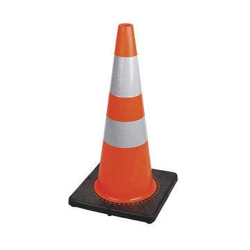 Safety Cone Flexible, 28 In Ht, Orange, Premium Pvc