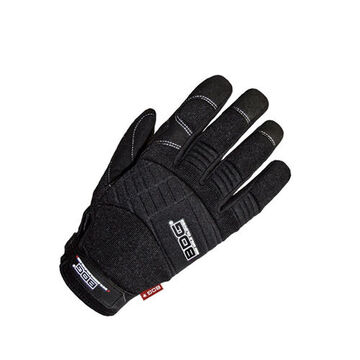Driver Mechanics Gloves, 2x-large, Synthetic Leather Palm, Black, Left And Right Hand, Spandex Back Hand