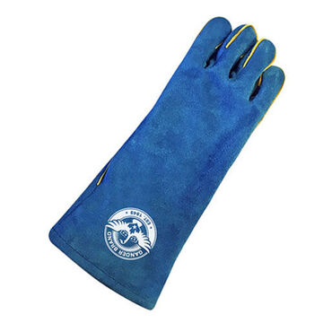 Welding Gloves, Universal, Split Cowhide Palm, Welted Thumb, Split Cowhide Back Hand