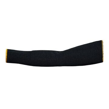 With Thumbhole Cut Resistant Sleeve, 18 In Lg, Kevlar, Modacrylic Blend, Black, Tapered Knit