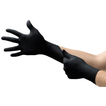 Medical Examination Disposable Gloves, Black, Textured Finger, Nitrile