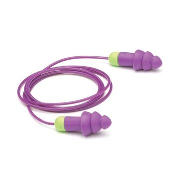 Ear Plug Reusable, 26 Db, Multi-flange, Purple, Regular