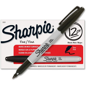 Pen-Style Permanent Marker, Black, Fine, 1 mm Tip, Plastic
