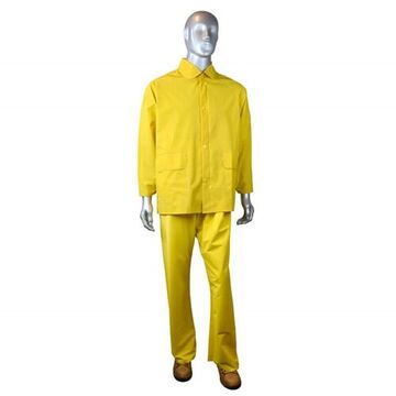 Economy Rainsuit, Yellow, Pvc/polyester