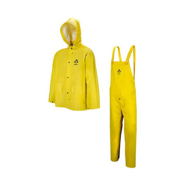 Fire Retardant Rainsuit, 5xl, Yellow, Pvc/polyester