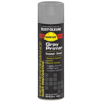 V2100 Enamel Rust Preventative Spray Primer, 15 oz Container, Liquid, Gray, 12 to 20 sq ft, 10 to 20 min