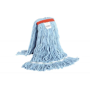 Synthetic Looped End Wet Mop, 20 oz Headband, Blue