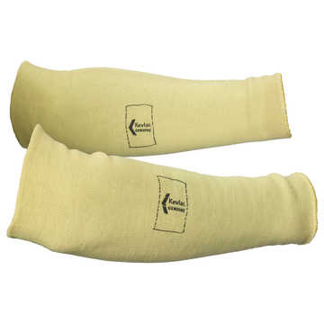 Medium Weight Ambidextrous Pull-on Cut Resistant Sleeve, Cream, 100% Kelvar, 3 in x 14 in