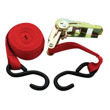 Heavy-Duty Ratchet Tie Down, 1500 lb Capacity, 15 ft lg, Polyester Web