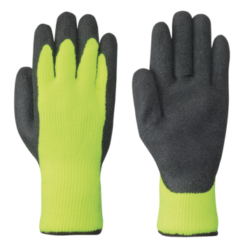 Latex Gloves Seamless Knit, Hi-viz Yellow, Green