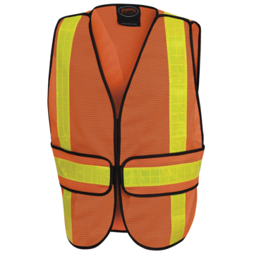 All-Purpose Safety Vest, Universal, Orange, Polyester Mesh, PVC Reflective Tape, Class 2 Type P and R