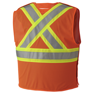 Safety Vest Flame-resistant, Hi-viz Orange, Polyester Mesh, Class 2