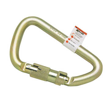 Carabiner, 400 lb Capacity, 1 in Size, 4-1/2 in wd, 1 in Gate Clearance, Alloy Steel