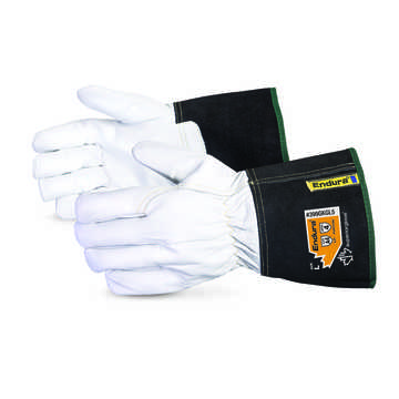 Arc Flash Leather Gloves, White, Goatskin Leather Grain