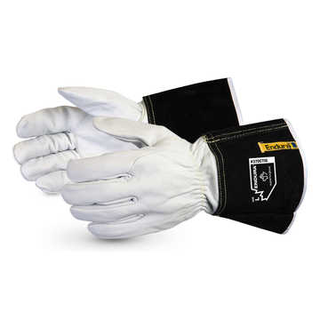 Gants en cuir de soudeur TIG, blanc, Peau de chèvre