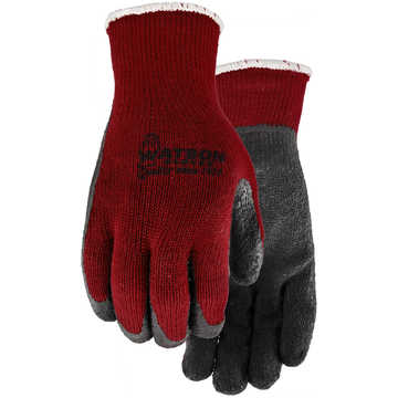 Glove Red Hot Blk Lined Rubber Grip