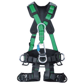 Harness Full Body, Standard, M, 29.094 In Lg, 400 Lb Capacity, Green, Polyester