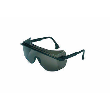 Safety Glasses, Medium, Anti-Scratch, Gray, Frameless, OTG, Black