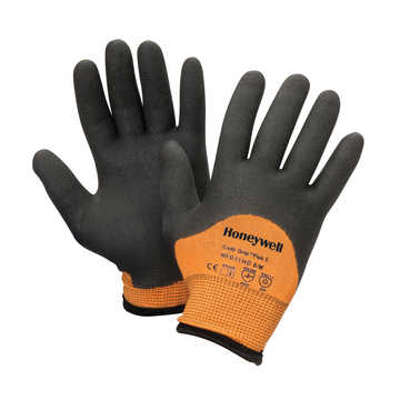 Gants d'hiver lourds, PVC, noir/orange, polyamide