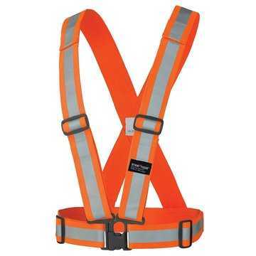 Safety Sash 4 Point Tear-away Premium, One-size Fit All, Hi-viz Orange, Tricot Polyester