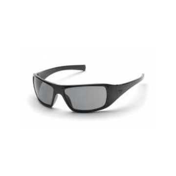 Safety Glasses, 131 mm wd, 163.5 mm lg, 2.3 mm thk, Medium, Anti-Scratch, Gray, Full Frame, Black